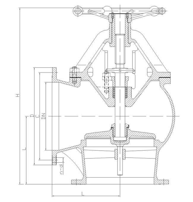 船用青銅四進位吸入通海閥GB/T11692-1989(圖1)